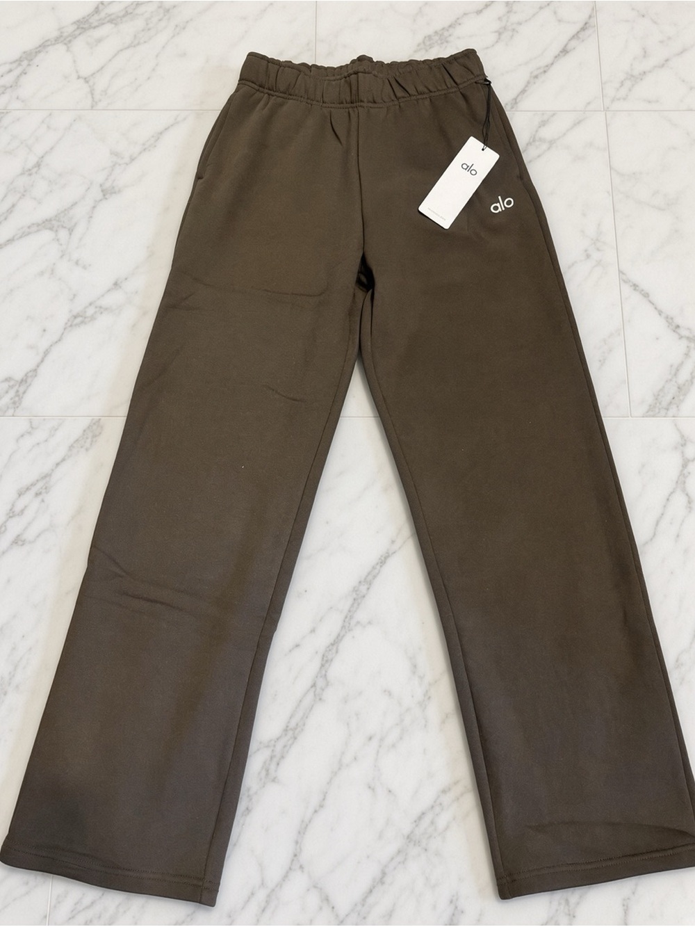 ALO Yoga Brown Wide-Leg Sweatpants Small